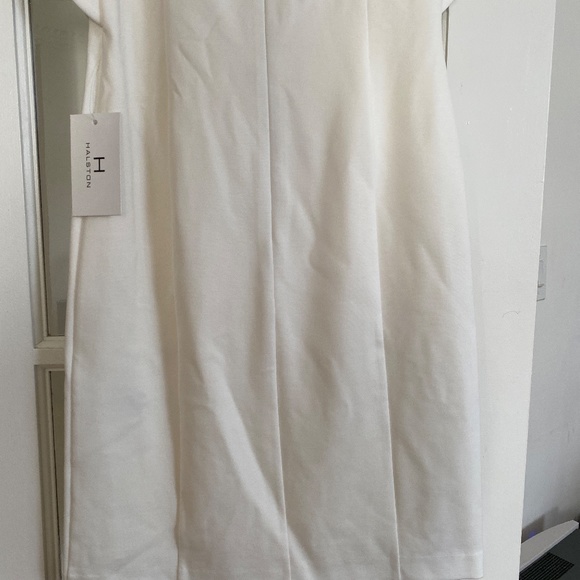 NWT - H by Halston - White Ivory Cocktail Ruffle Sleeve Dress Bridal Wedding 0 - Picture 6 of 9